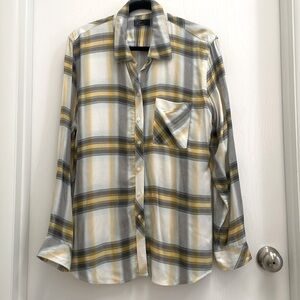 GAP Relaxed Boyfriend Soft Plaid Button Down Shirt (XL)